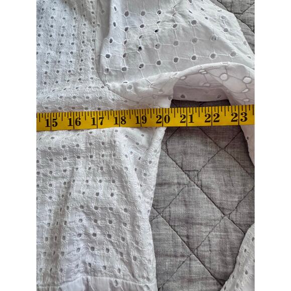 Self Contrast White Eyelet Tiered Maxi Dress Medium New - Picture 6 of 8